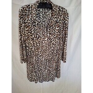 ATTITUDES BY RENEE Women's Animal Print Beige Midi Dress Size M (1457)